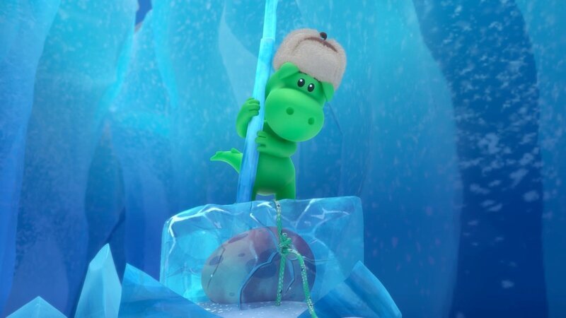 Grisu will das Ei im Eis bergen. – Bild: ZDF und MONDO TV Group, Pagot, Calidra, T2T, ZDFS