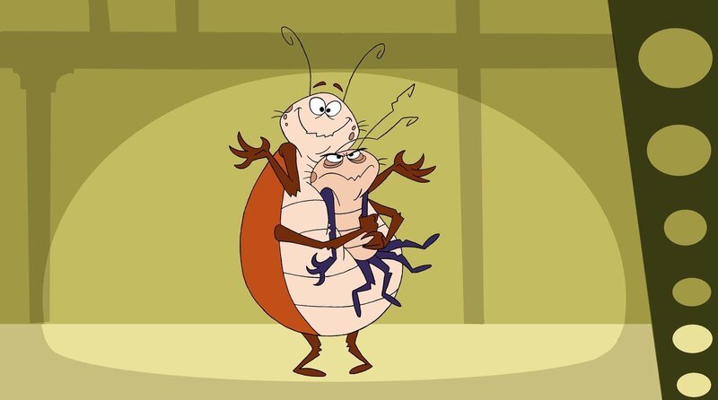 Rube und Reg sind Kakerlaken und Brüder. Aber sie sind alles andere als gewöhnlich, da sich Rube in RoboRoach – einen Superkäfer mit erstaunlichen Fähigkeiten – verwandeln kann. – Bild: ROBOROACH PRODUCTIONS I INC.