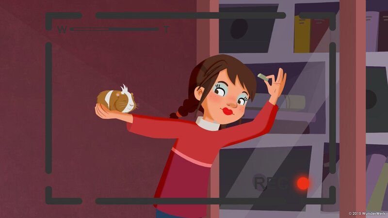 Beim Tierfilm-Dreh ist Meerschweinchen Rambi der Held. – Bild: ZDF/​WunderWerk