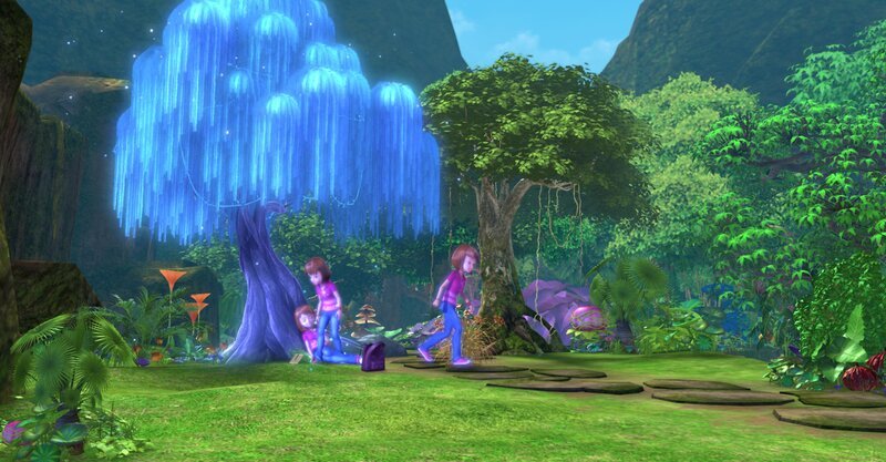 Wendy ist unter einer Trauerweide eingeschlafen. Sie träumt davon, viele Wendys zu sein. Sie weiß nicht, dass in Nimmerland die Träume, die man unter einer Trauerweide hat, wahr werden. – Bild: ZDF /​ DQ Entertainment