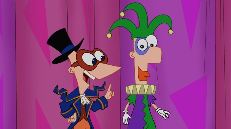 Phineas (li.) und Ferb haben sich so auf den Besuch der Akrobatikshow gefreut. – Bild: Courtesy of Disney+
