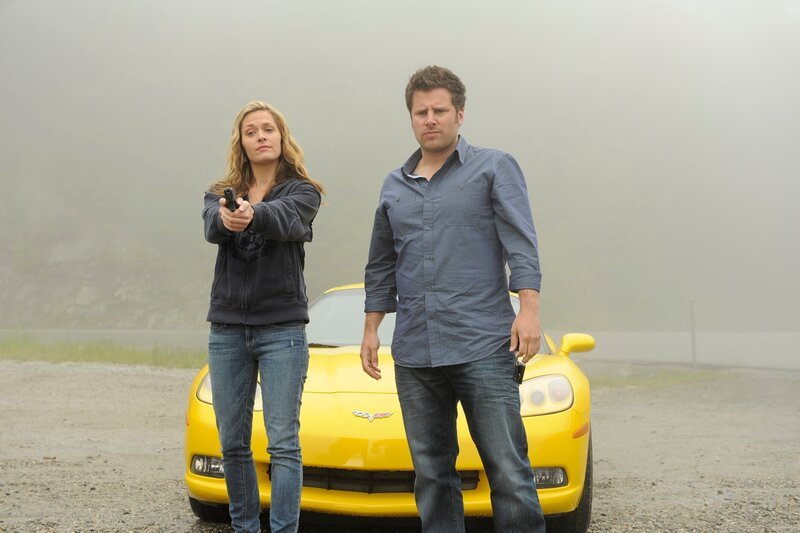 PSYCH – Episode 610 „Neil Simon’s Lover’s Retreat“ – (l-r) Maggie Lawson as Juliet O’Hara, James Roday as Shawn Spencer – Bild: USA Network /​ UNIVERSAL CHANNEL