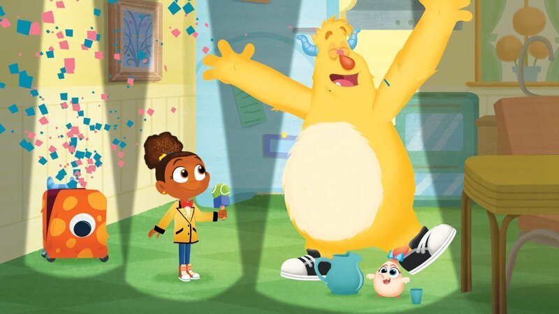 Die Monstersitter feiern, dass Fee gelernt hat, um Hilfe zu bitten. – Bild: KiKA/​Nelvana