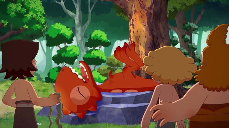 Weil Lad auch ein Geschenk vom Zahnmammut, und zwar ein großes will er mit Nob und Nic Tumtum einen Zahn ziehen. – Bild: KiKA/​hr/​TF1/​GO-N Productions