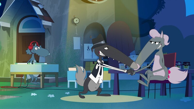 Wolf fordert Wolfine endlich zum Tanz auf. – Bild: KiKA/​Samka Productions