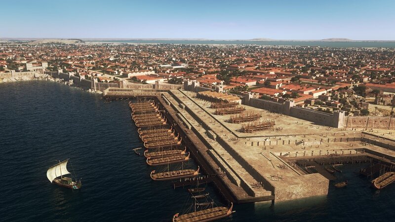 Alexandria entwickelte sich in der Antike zu einem bedeutenden Handelszentrum im östlichen Mittelmeerraum. – Bild: ZDF und Indige?nes Productions