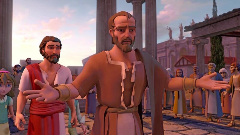 EPG-Bild; Barnabas und Paulus bei der Predigt (v.l.) – Bild: Bibel TV