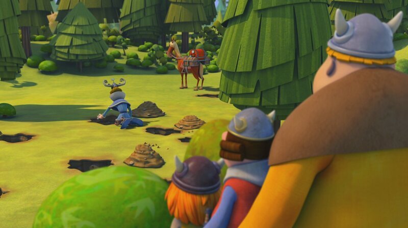 Die Wikinger kommen dem Betrüger auf die Schliche. – Bild: ZDF/​studio 100media