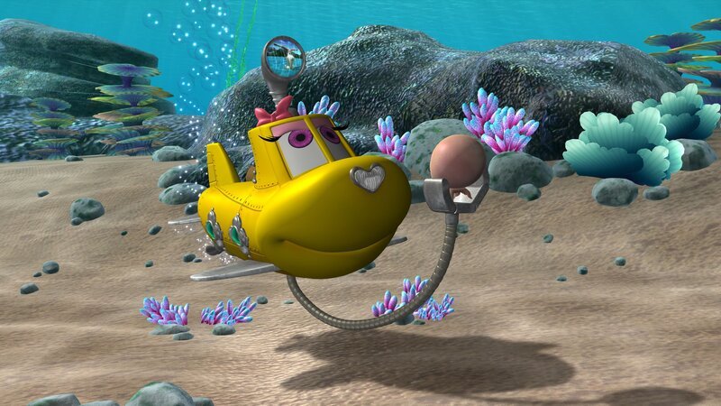 Bess und Timmy reißen sich darum, babysitten zu dürfen. Taucher Tom übergibt ihnen die Verantwortung für den kleinen Babykraken. – Bild: KiKA/​Mike Young Productions