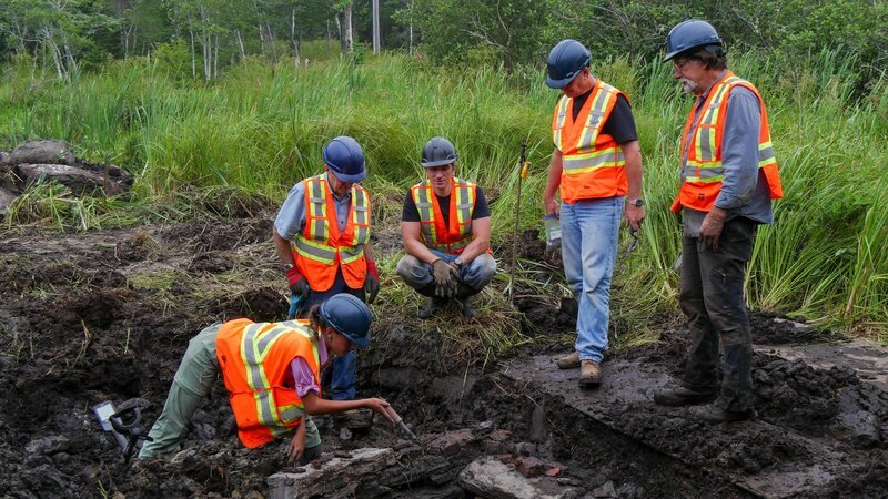 L-R: Katya Drayton, Craig Tester, Alex Lagina, Tom Nolan, Rick Lagina – Bild: Prometheus Entertainment