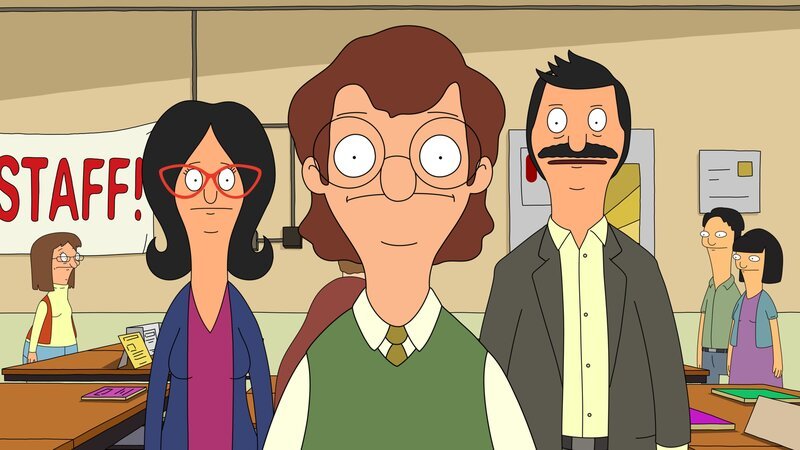 Vorne, l-r: Linda, Mr. Frond, Bob – Bild: ViacomCBS /​ FOX /​ 2014 FOX BROADCASTING /​ BOB’S BURGERS and 2014 TCFFC ALL RIGHTS RESERVED