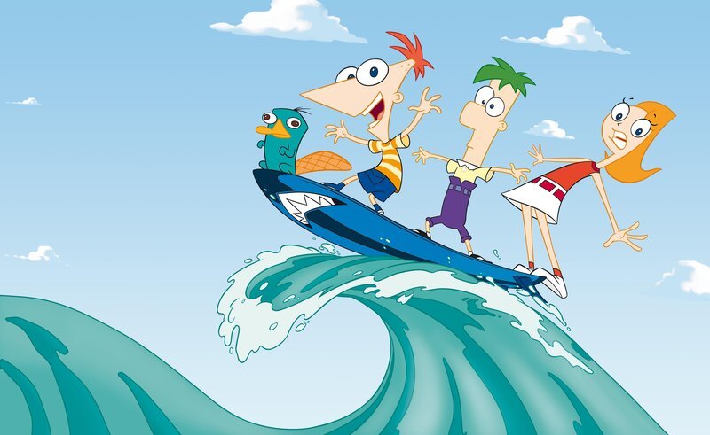 (l.-r.) Perry, Phineas, Ferb und Candace – Bild: Disney Channel