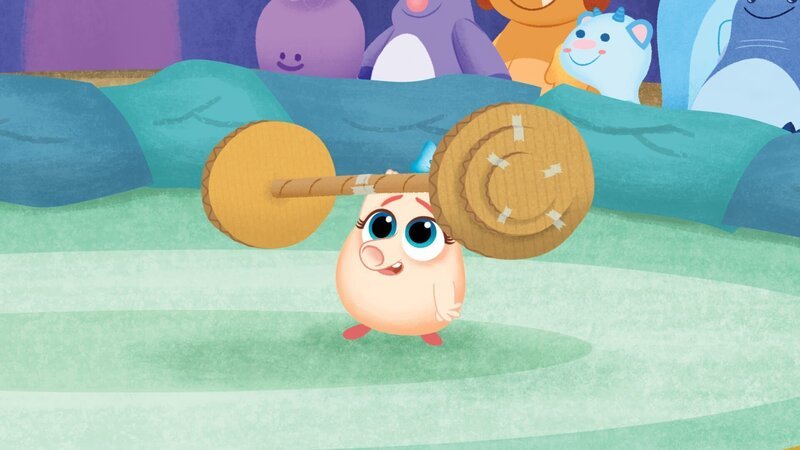 Feelein präsentiert ihre unglaubliche Kraft. – Bild: KiKA/​Nelvana