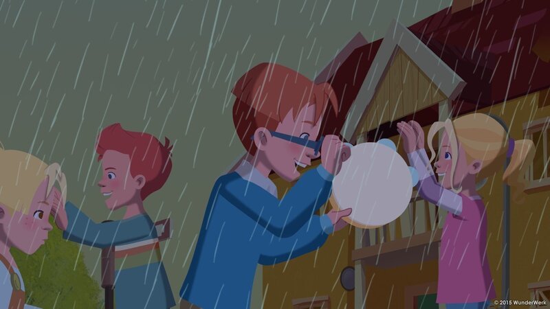 Vielleicht lässt sich der Regen durch Tanzen vertreiben. – Bild: ZDF/​WunderWerk GmbH