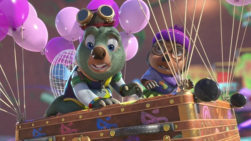 Moley und Dotty haben eine abenteuerliche Idee, wie sie den klobigen Wandschrank von Moleys Mutter bequem durch Maulwurfhausen transportieren können. – Bild: KiKA