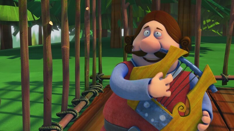 Ulme führt einen tapferen Kampf gegen einen Bären. – Bild: ZDF und studio100media