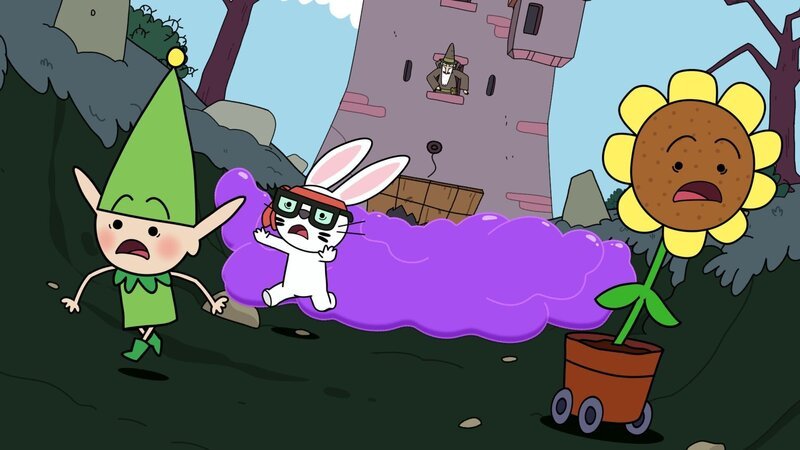 Der Rat des Glücks – Meister Heiter (l.), Mümmel vom Amt (2.v.l.) und Sonnenschein (r.) – geht statt der Helden auf Mission. – Bild: Tiger Aspect Kids & Family Limited /​ Movimenti Produc