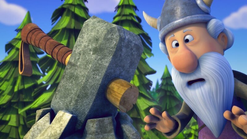 Soll das wirklich der Hammer des Gottes Thor sein? – Bild: ZDF/​studio100media