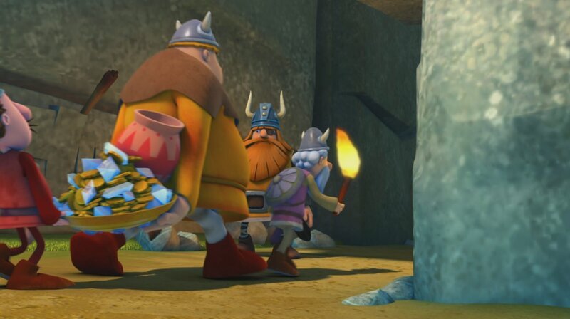 Halvar lässt den Schatz verstecken. – Bild: ZDF/​studio100media