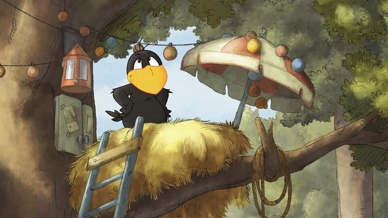 Der kleine Rabe Socke in seinem Nest. – Bild: SWR/​NDR/​Akkord Film