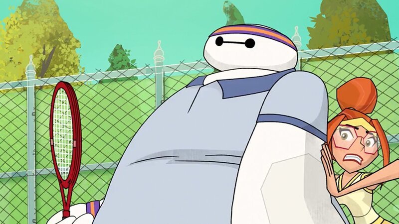 L-R: Baymax (voiced by Scott Adsit) and Honey Lemon (voiced by Genesis Rodriguez) – Bild: Disney XD