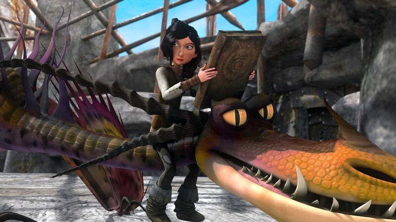 Die schöne Heidrun hat einen Auftrag: Sie soll sich das Buch der Drachen unter den Nagel reißen. – Bild: SUPER RTL