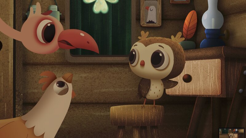 Mit Rosie und Flo ist Odo in der Hütte der Campleiterin eingesperrt. – Bild: KiKA/​Sixteen South & Letko