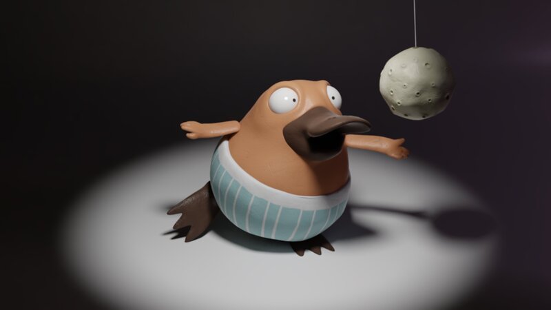 Nö-Nö mit einem Modell vom Mond – Bild: hr/​Miam/​Autour de minuit