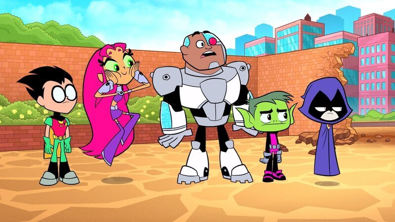L-R: Robin, Starfire, Cyborg, Beast Boy, Raven – Bild: Warner Bros. Entertainment Inc.
