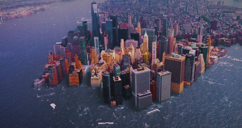 Ganze Küstenstädte werden in den Meeresfluten versinken. – Bild: ZDF und Tobias Lenz, Autorenkombinat