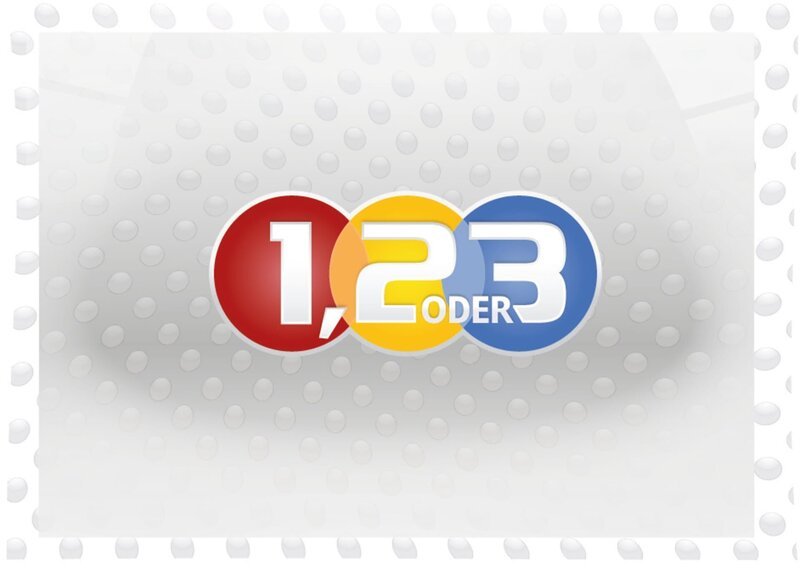 Sendungslogo „1, 2 oder 3“. – Bild: ZDF und Brand New Media