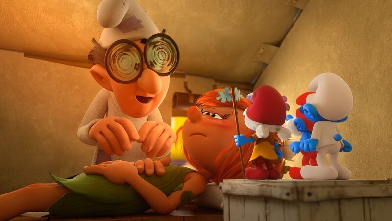 Blättchen ist erkältet und jeder ihrer Nieser geht mit einem drastischen Wetterwechsel einher. – Bild: KiKA/​Peyo Productions, Dupuis Édition & Audiovisuell