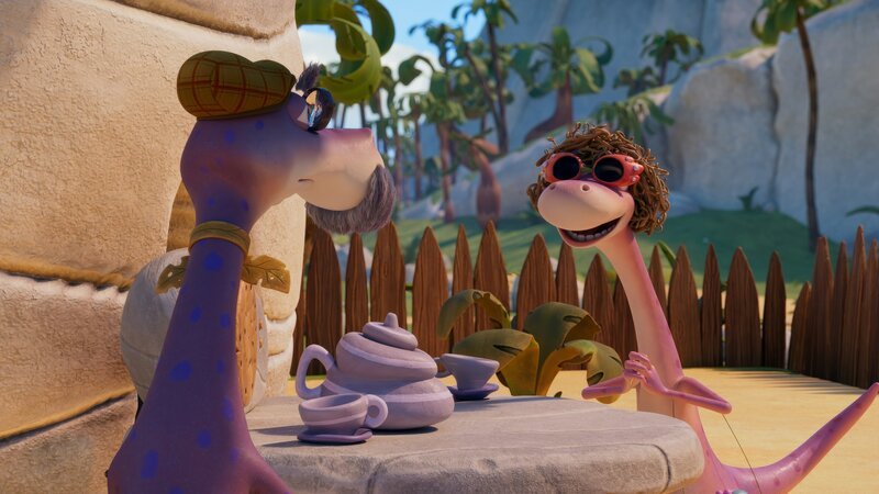 Omi Drei wurde zum Tee eingeladen von Herrn Fussel. – Bild: ZDF/​M.A.R.K.13/​TRIKK17/​Fabrique d’image