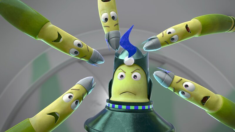 Mit den wurmartigen Wesen, denen Moley und Dotty auf ihrem Trip in die Unterwelt begegnen, ist nicht zu spaßen. – Bild: ZDF und Two Daughters Entertainment Ltd