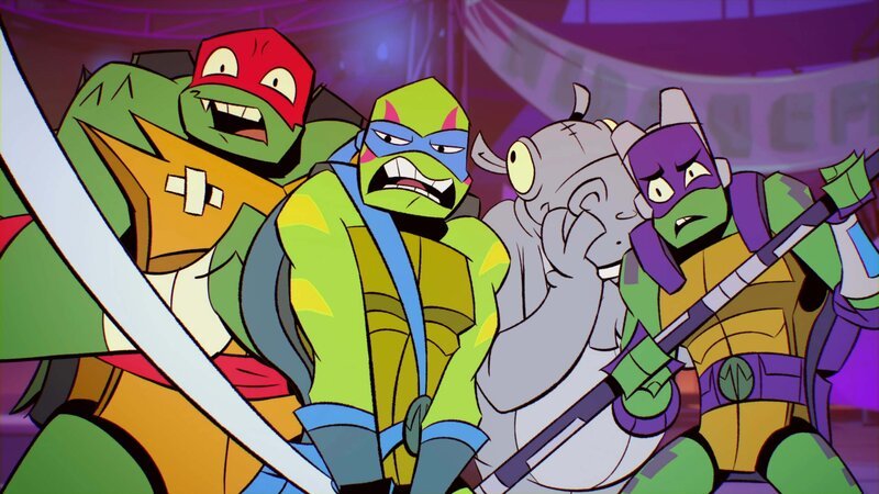Raphael (l.), Leonardo (2.v.l.), Donatello (r.) – Bild: Paramount