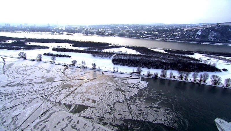 Die Donauinsel im Winter. – Bild: ZDF und ORF