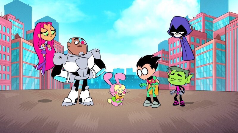 v.li.: Starfire, Cyborg, The Easter Bunny, Robin, Beast Boy, Raven – Bild: Warner Bros. Entertainment Inc.