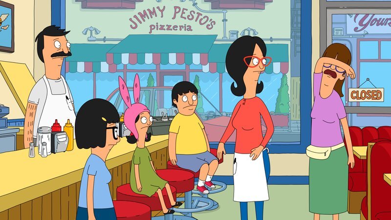 L-R: Bob, Tina, Louise, Gene, Linda, Gayle – Bild: ViacomCBS /​ FOX /​ BOB’S BURGERS ™ and © 2015 TCFFC ALL RIGHTS RESERVED.