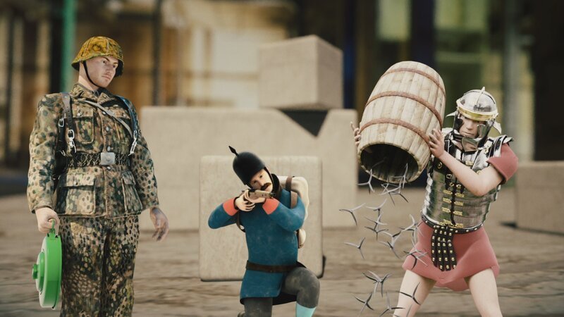 Wer den Gegner aus der Deckung angreifen kann, ist im Vorteil. Die drei in der Sendung vorgestellten Waffen revolutionieren die Schlachtordnungen. – Bild: ZDF und Roger Grein, Royal Penguins, Jörg Barton