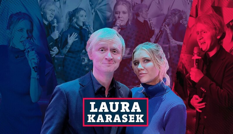 Kommen Laura Karasek, Pierre M. Krause, ein Grunzer und ein Screamer in eine Bar und lassen in der Kurzstrecke rote Rosen regnen. Da sagt Hellmuth Karasek: Diese Geschichte hat keine Pointe. – Bild: SWR/​dibido