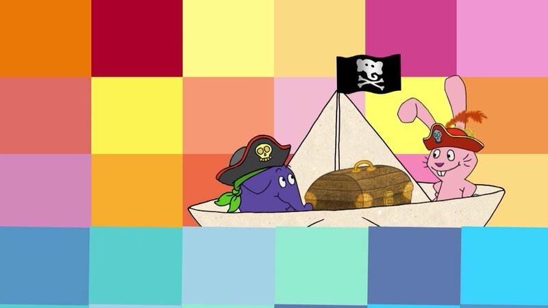 Hase und Elefant sind als Piraten unterwegs – Bild: WDR/​Die Sendung mit dem Elefanten
