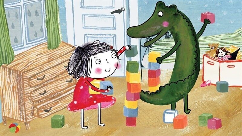 Ein Regentag. Wie gut, dass Rita ihre alten Bausteine findet. – Bild: rbb/​Dansk Tegnefilm/​Ladybird Films/​Les Films de l’Arlequin/​KiKA Bildredaktion