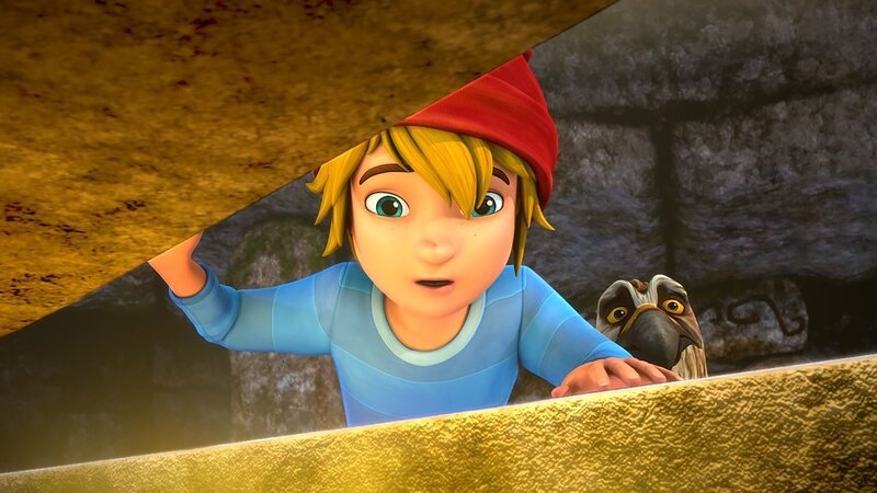 Tatsächlich: Nils findet den Schatz. Doch wie sollen sie nun die schwere Kiste aus der Höhle bekommen? – Bild: BR/​Studio 100 Animation/​Studio 100 NV