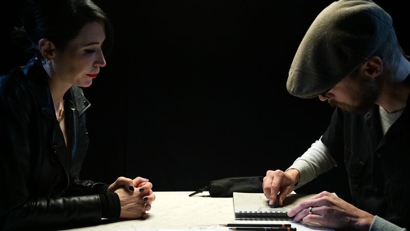 Cindy Kaza works with a sketch artist in Franklin, KY as seen on Travel Channel’s The Dead Files. – Bild: Discovery, Inc.