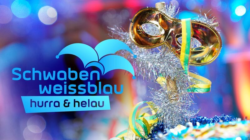 Key Visual Sendereihenbild mit Typo zu „Schwaben weissblau, hurra und helau“. Die Kultveranstaltung in Zusammenarbeit mit dem Bayerisch-Schwäbischen Fastnachtsverband (BSF) ist der Höhepunkt des Faschingstreibens in Bayerisch-Schwaben. – Bild: BR