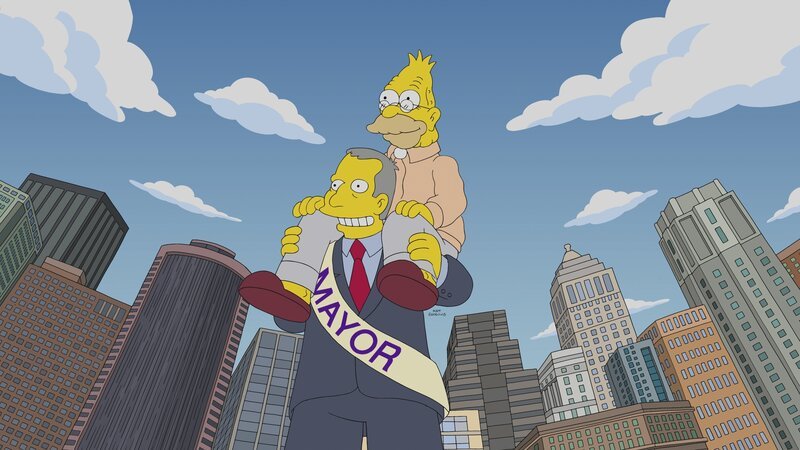 Mayor Quimby (unten); Grampa (oben) – Bild: Fox and its related entities
