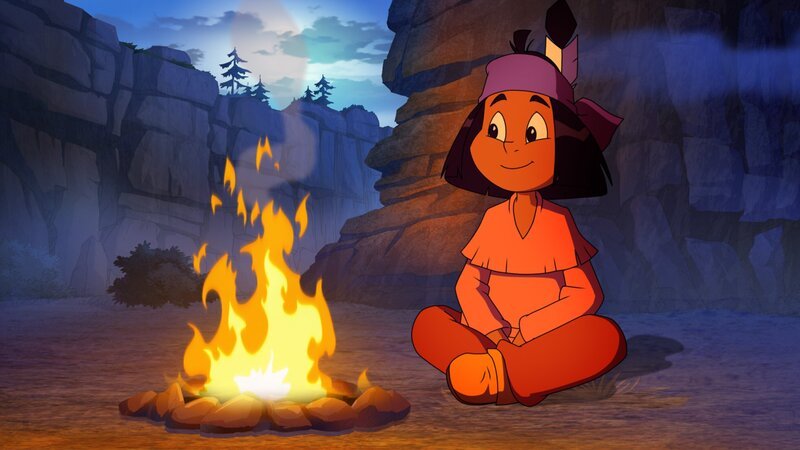 Yakari findet den Weg durch das Felslabyrinth. – Bild: WDR/​Storimages