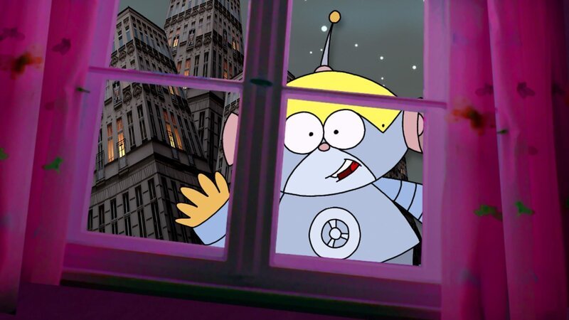 Kalli mag nicht saubermachen. Wie umgeht er es dieses Mal? Als Kalli-Roboter schafft er es nicht nur überall blitzschnell, sondern trifft auch die, deren heimliche Aufgabe das sonst ist. – Bild: MDR/​RBB/​MotionWorks