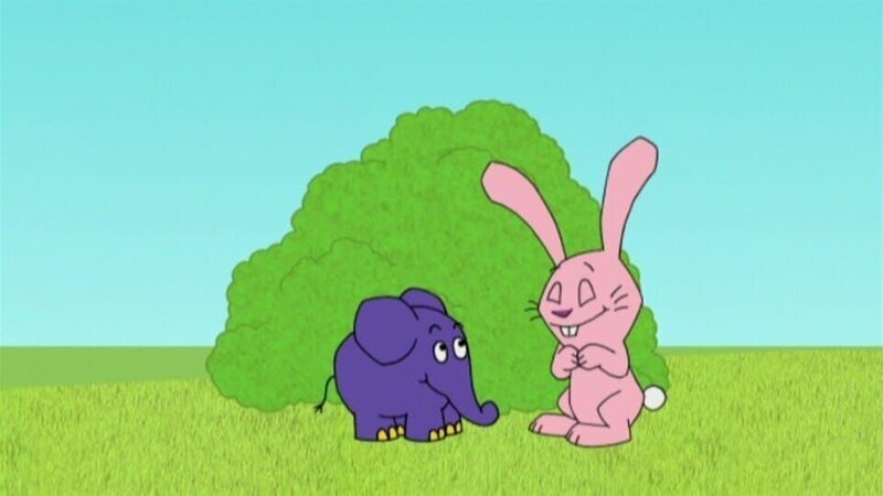 Hase und Elefant haben viel zu lachen. – Bild: WDR/​KiKA