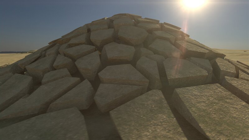 3D-Animation des Grabhügels von Gordion – explodiert – Bild: Bella Falk /​ Science Channel/​Bella Falk /​ Windfall Films Ltd.